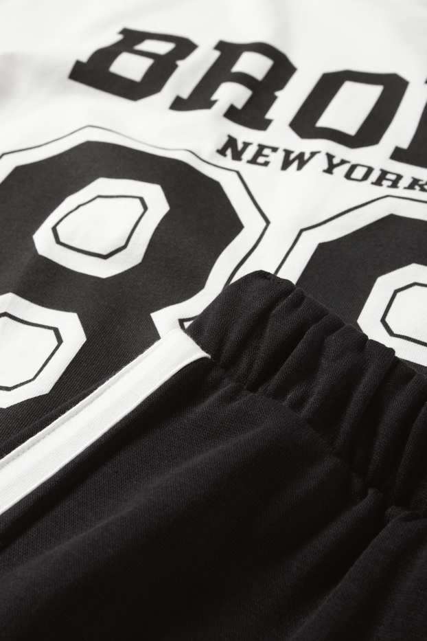 Enfants filles - Bronx - ensemble - T-shirt et bas de jogging - 2 pièces - noir / blanc