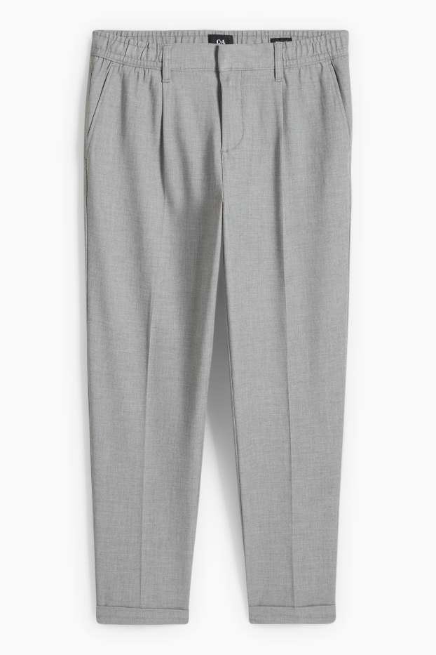Hommes - Chino - tapered fit - finition texturée - gris