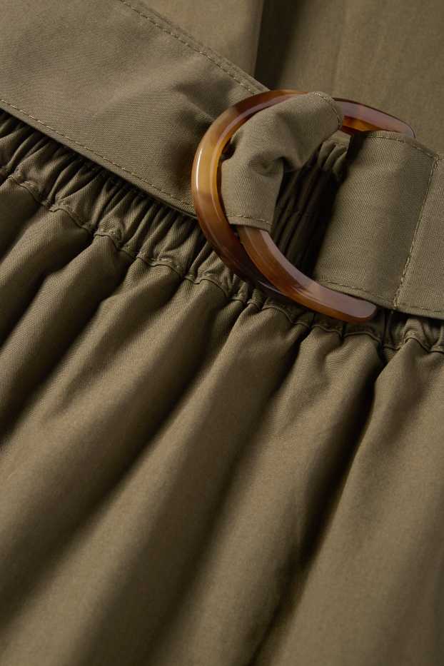 Women - Skirt with belt - dark green