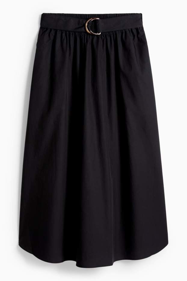 Women - Skirt with belt - black