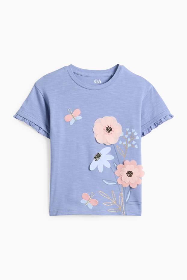 Children Girls - T-shirt - rose / light blue