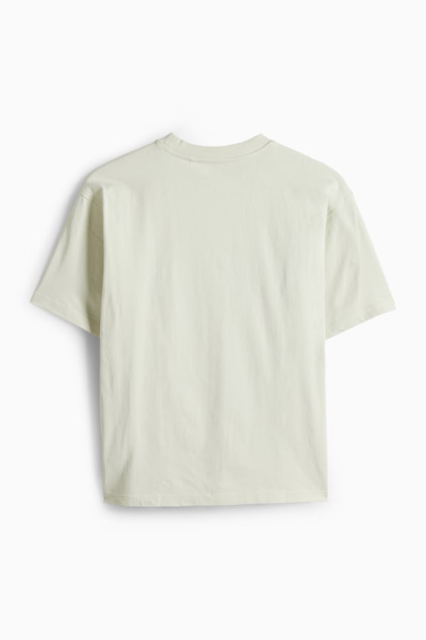 Children Boys - Bunny rabbit - short sleeve T-shirt - black / beige