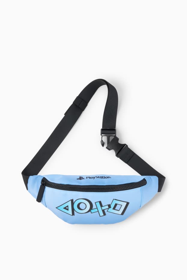 Kinder Buben - PlayStation - Bauchtasche - blau / schwarz