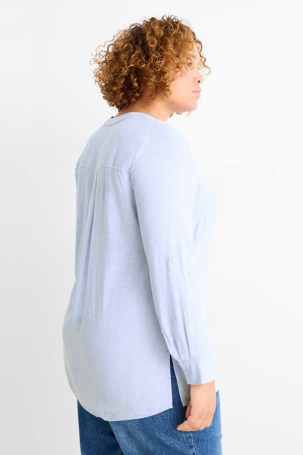 Femmes - Chemisier à encolure en V - bleu clair