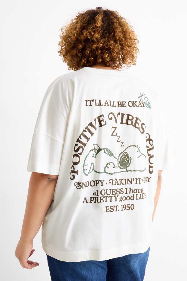 Femei - Tricou - regular fit - aspect lucios - Peanuts - alb