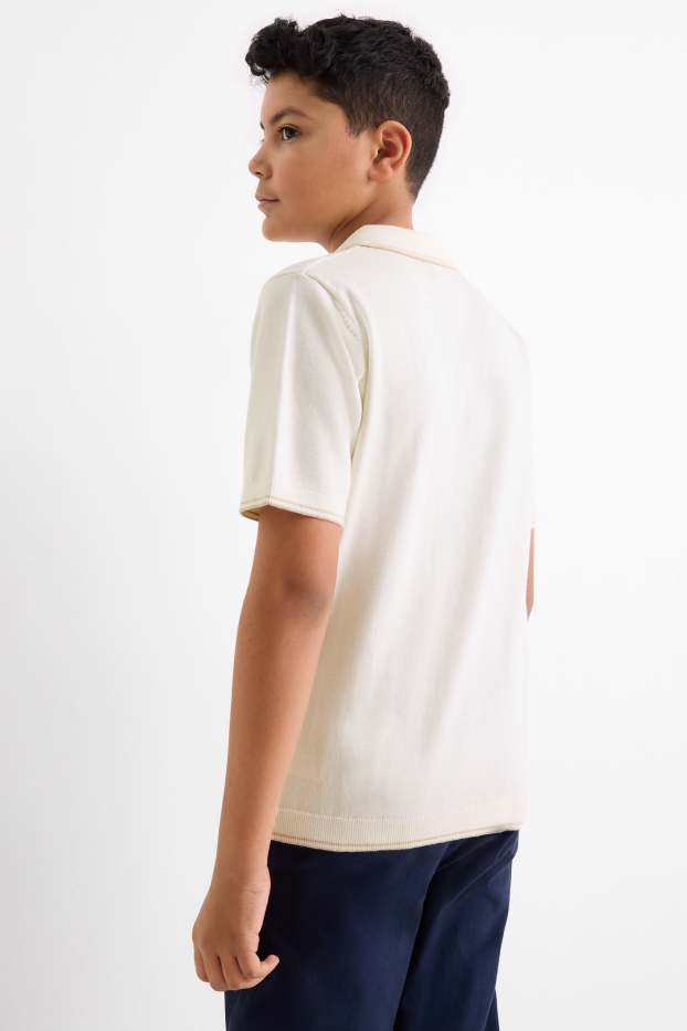 Children Boys - Polo shirt - textured - cremewhite