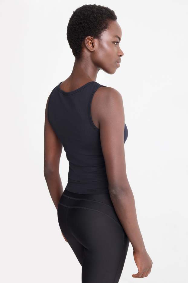 Donna - Top corto sportivo - blu scuro