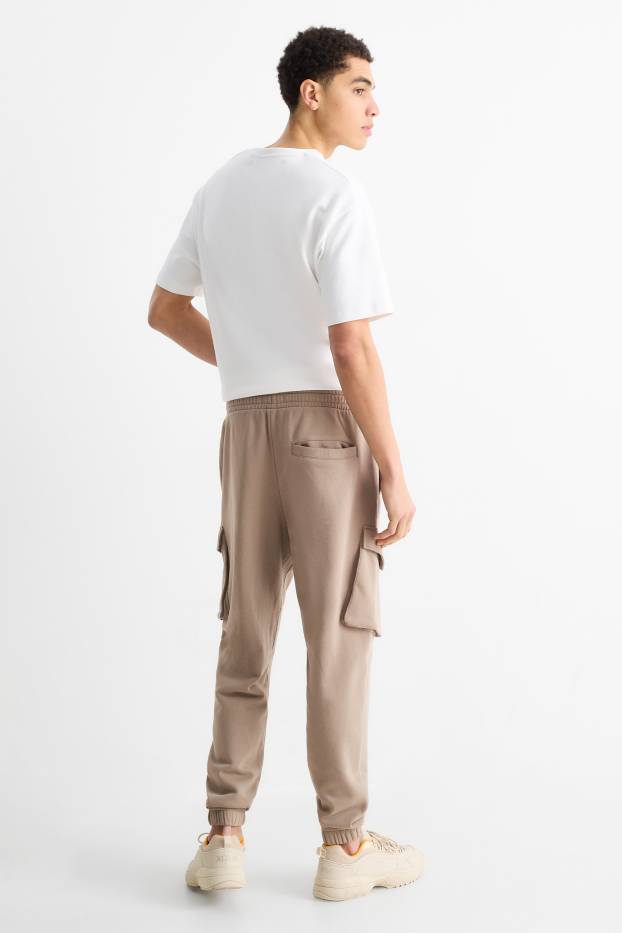 Hommes - Pantalon de jogging cargo - taupe