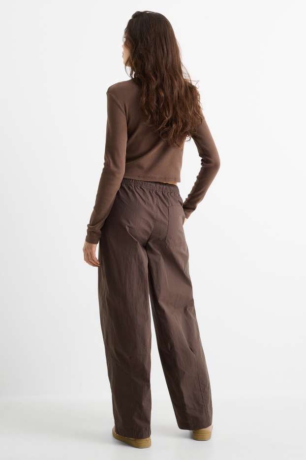 Dámské - Kalhoty - tmavohnědá