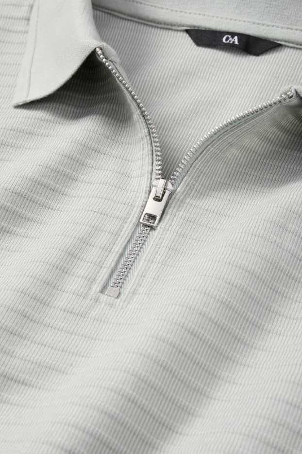 Herren - Poloshirt - Regular Fit - gerippt - grau