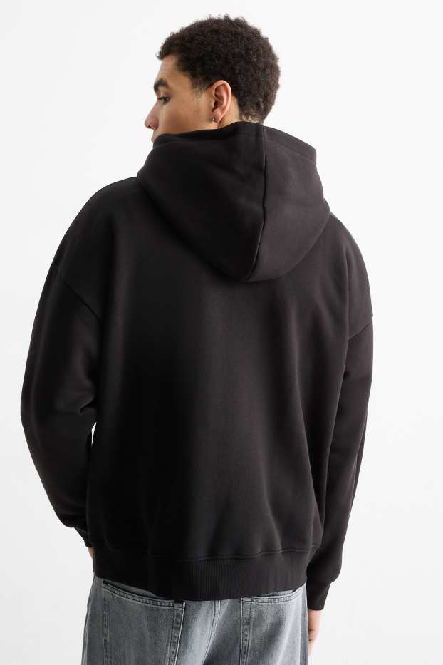 Hommes - Sweat à capuche Oversize - noir