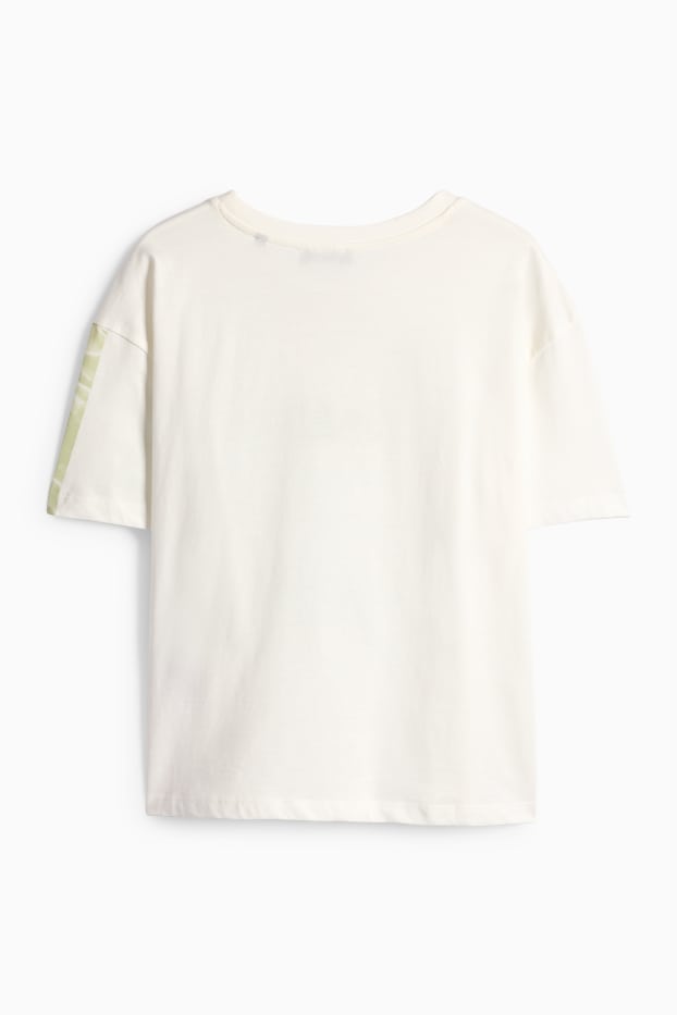 Donna - T-shirt - regular fit - effetto brillante - bianco