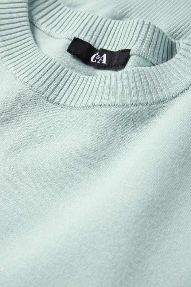 Damen - Strickpullover - kurzarm - mintgrün