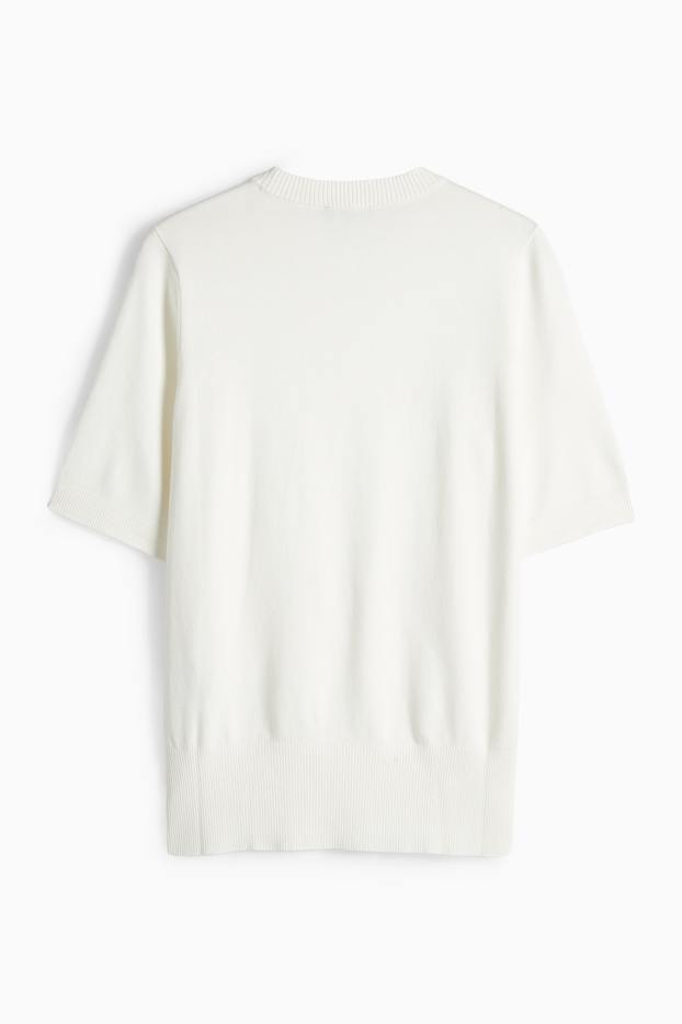 Donna - Maglione - maniche corte - bianco