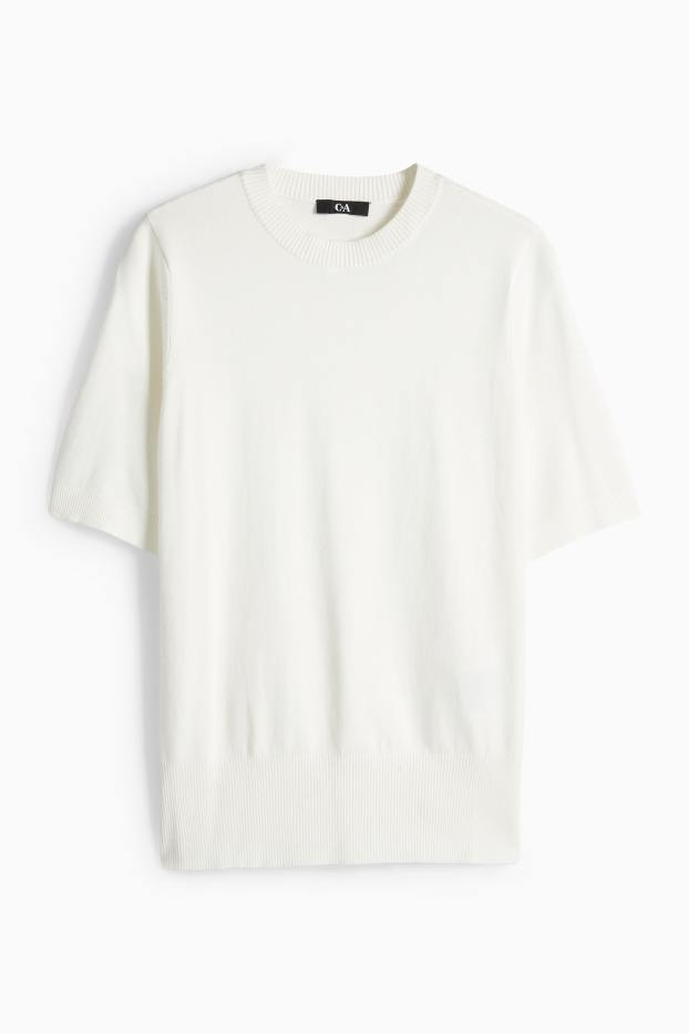 Donna - Maglione - maniche corte - bianco