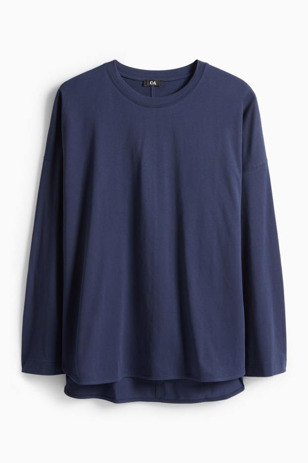 Damen - Langarmshirt - Relaxed Fit - dunkelblau