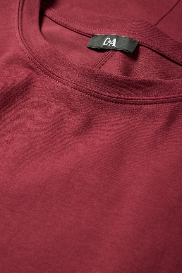 Damen - Langarmshirt - Relaxed Fit - dunkelrot