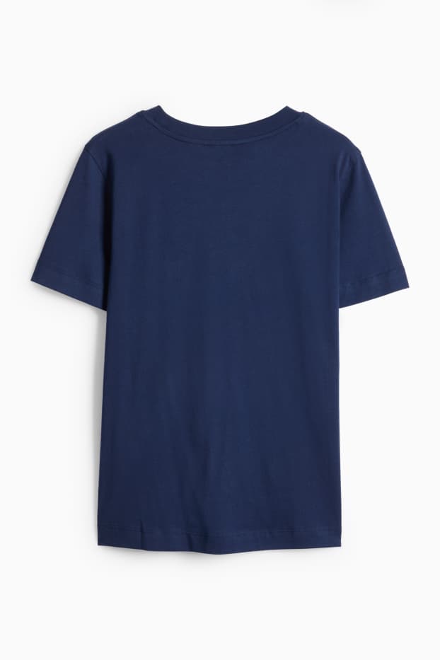 Donna - T-shirt con strass - regular fit - effetto brillante - blu scuro