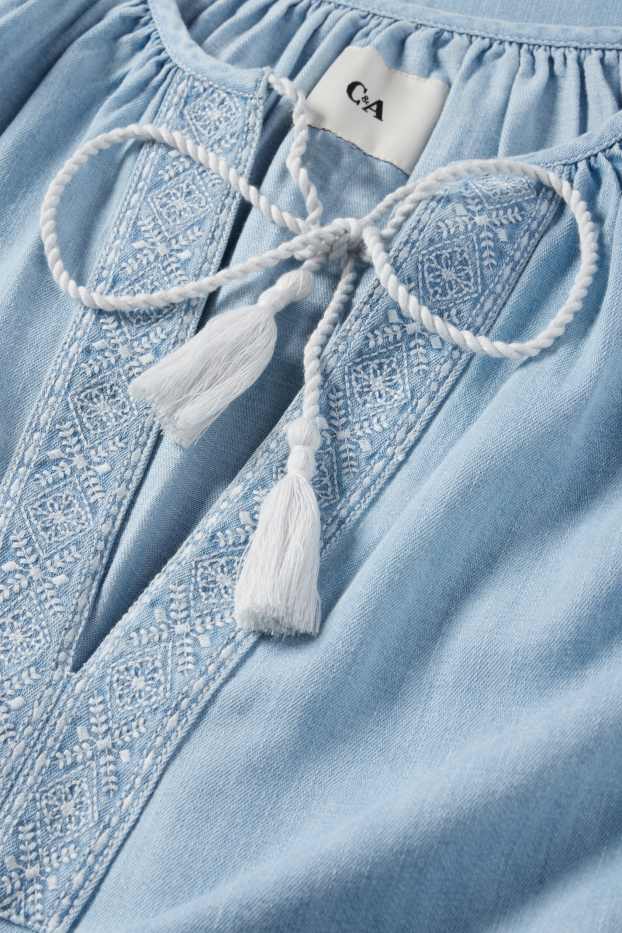 Dona - Vestit-túnica - aspecte texà - texà blau clar