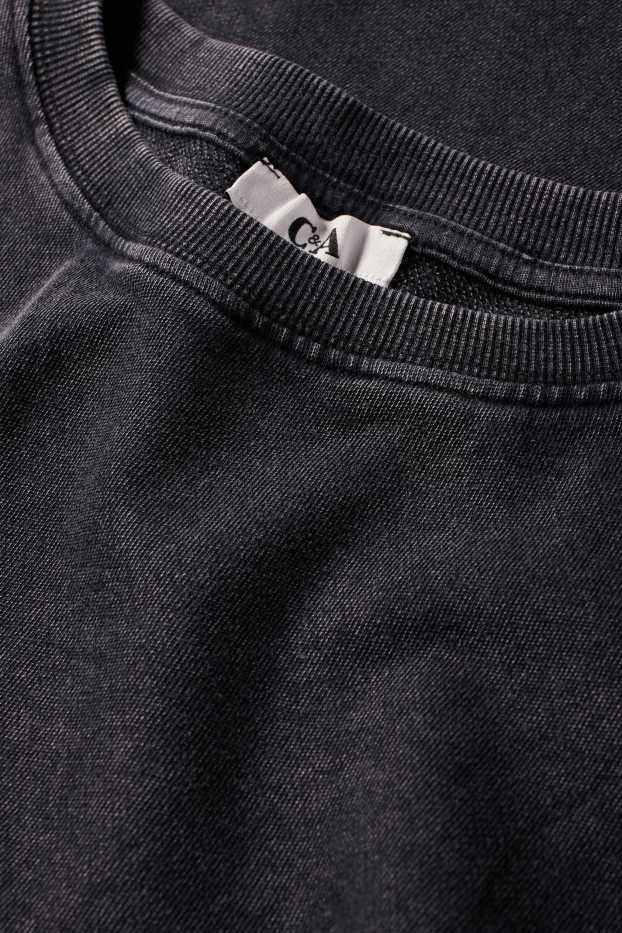 Femei - Tricou crop - relaxed fit - negru