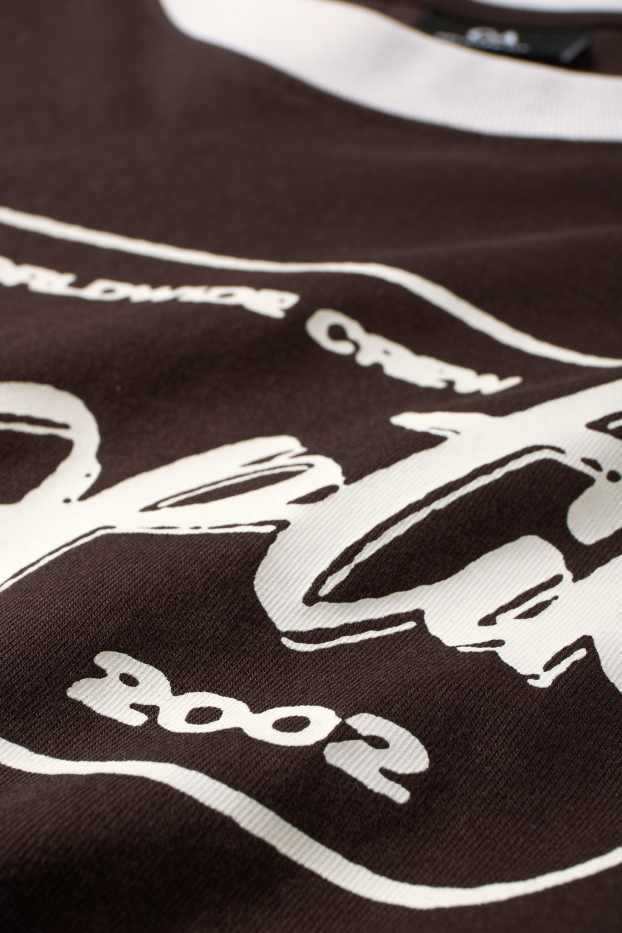 Pánské - Tričko - relaxed fit - tmavohnědá