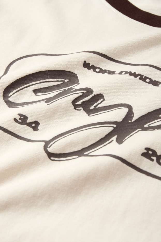 Pánské - Tričko - relaxed fit - světle béžová