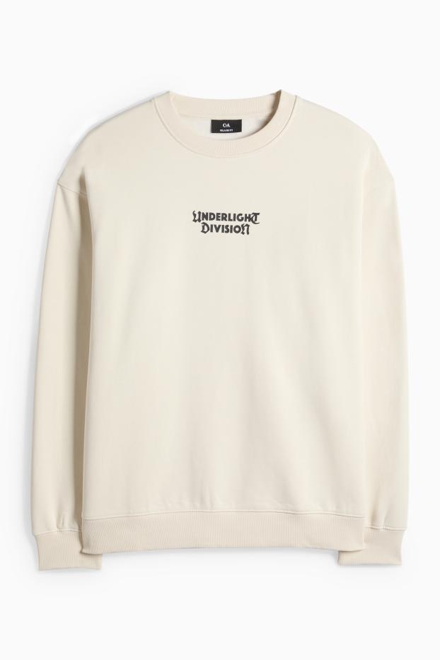 Bărbați - Bluză de molton - relaxed fit - alb-crem