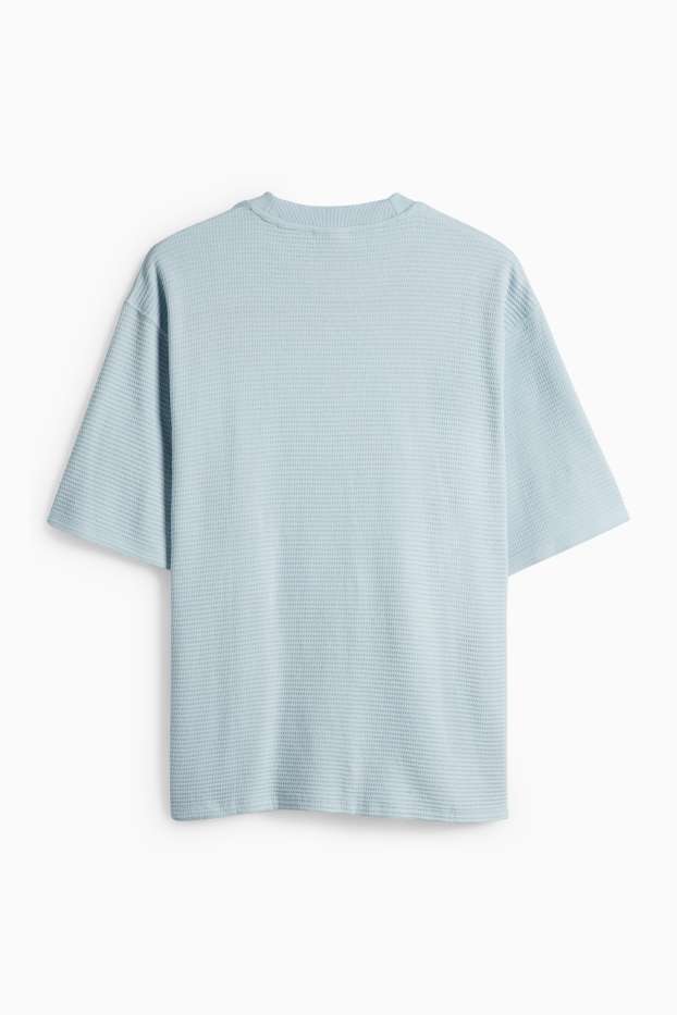 Hommes - T-shirt - Oversize - finition texturée - bleu clair