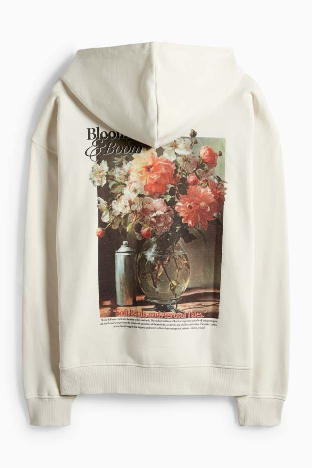 Hommes - Sweat à capuche Oversize - beige clair