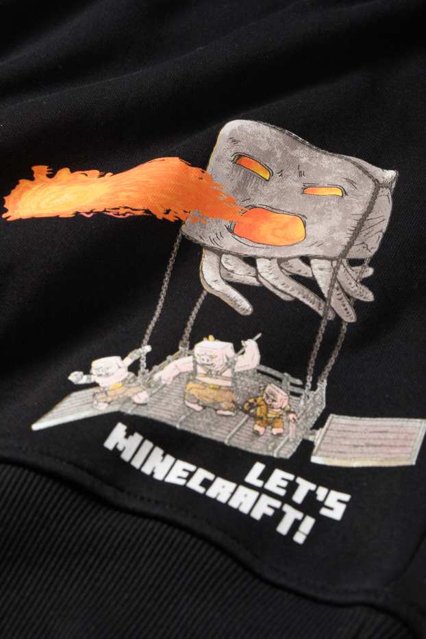 Děti - chlapci - Minecraft - mikina s kapucí - černá