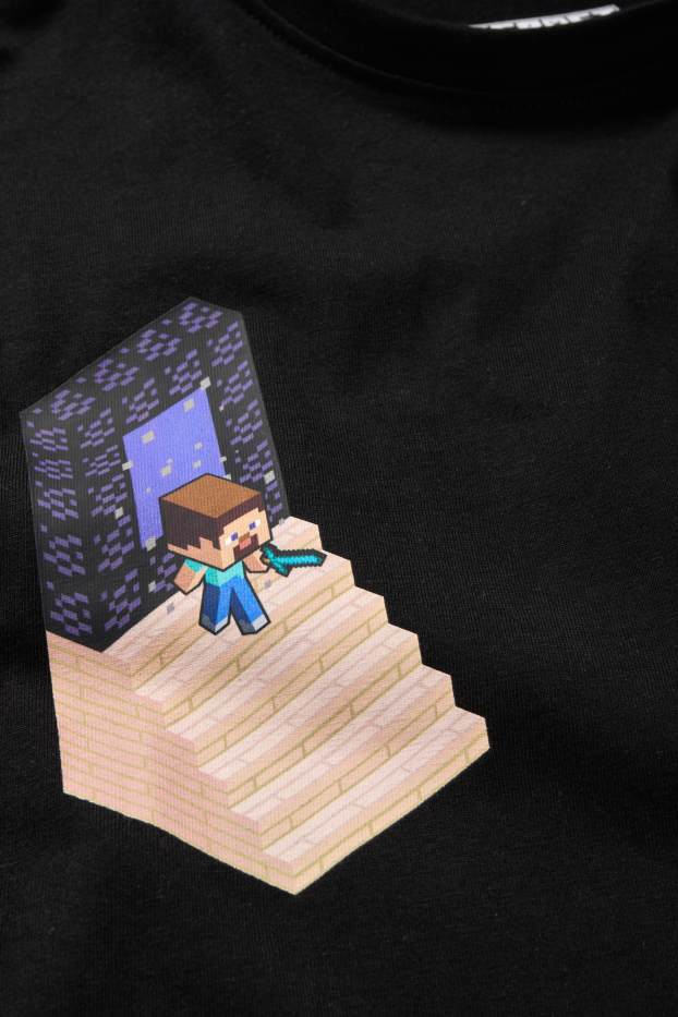 Kinder Jungen - Minecraft - Kurzarmshirt - schwarz