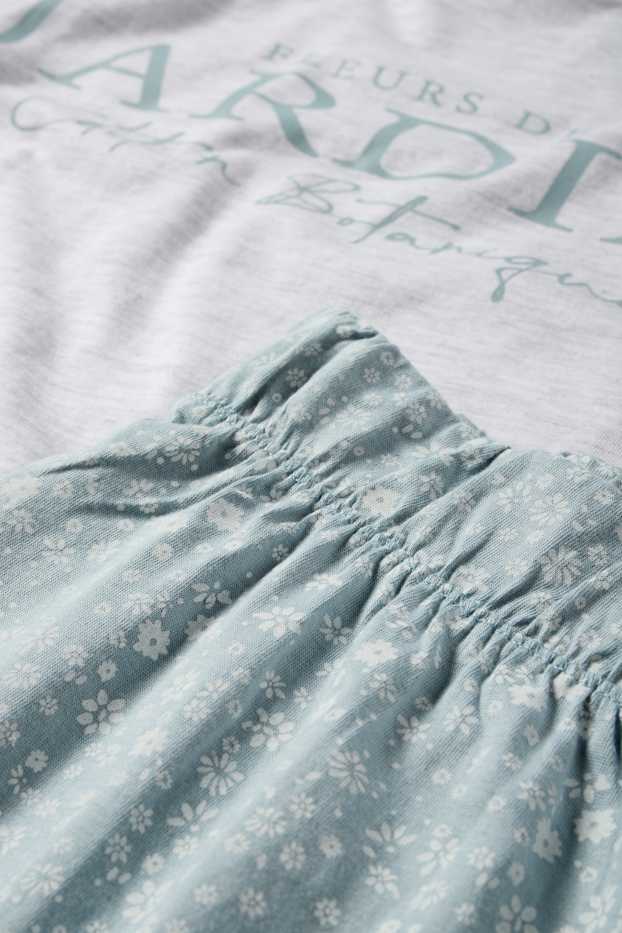 Damen - Pyjama - hellgrau-melange