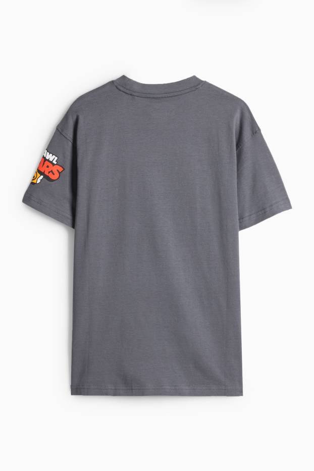 Děti - chlapci - Brawl Stars - tričko s krátkým rukávem - šedá