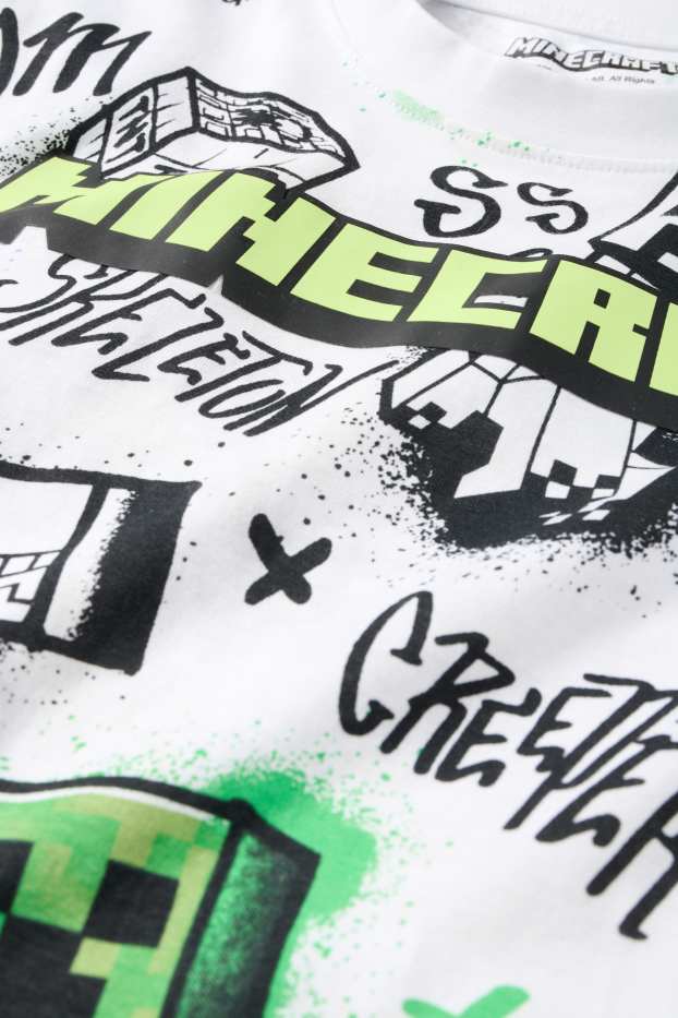 Kinder Jungen - Minecraft - Kurzarmshirt - weiss