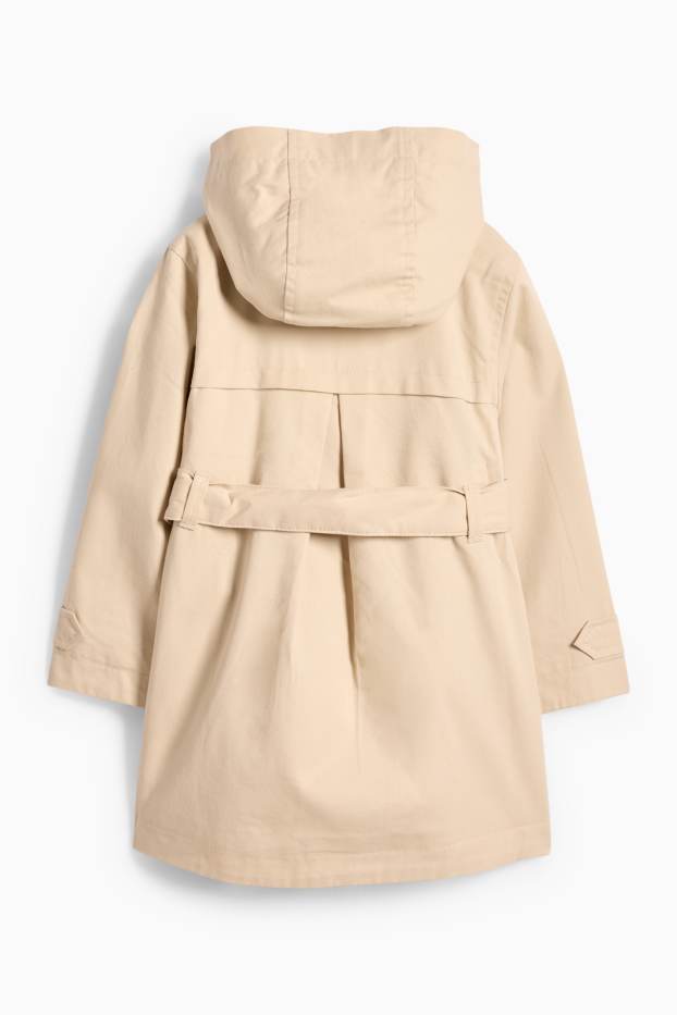 Enfants filles - Papillon - trench à capuche - beige clair