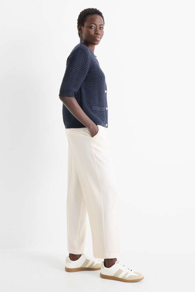 Donna - Pantaloni - vita alta - straight leg - beige chiaro