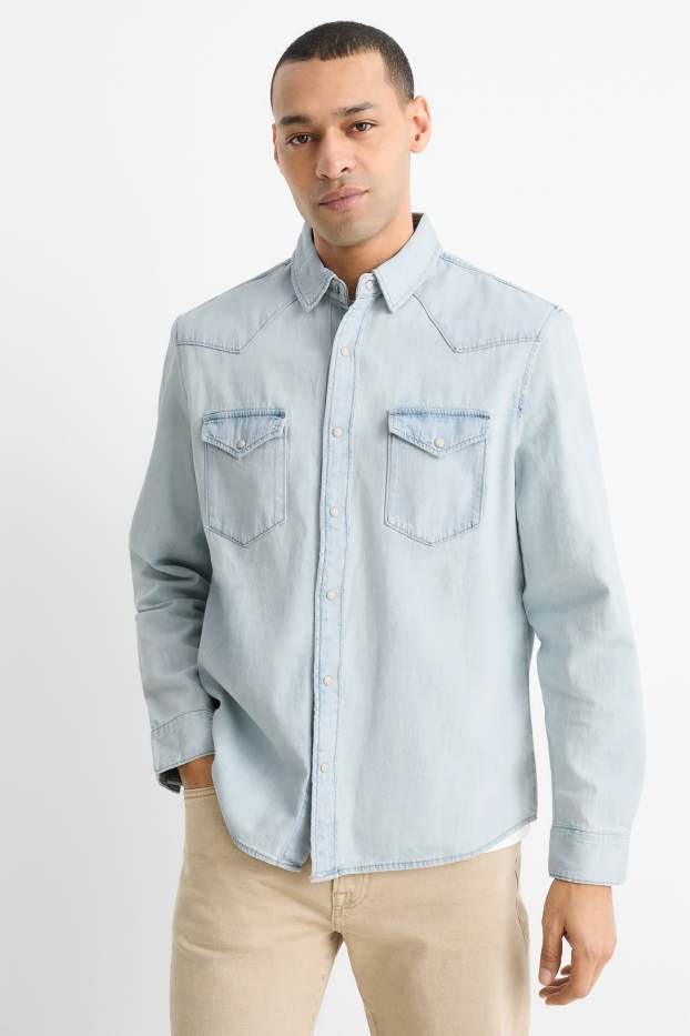 Hommes - Chemise en jean - jean bleu clair