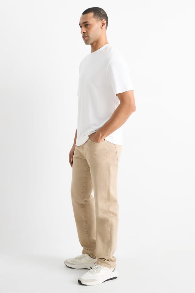 Pánské - Regular jeans - světle béžová