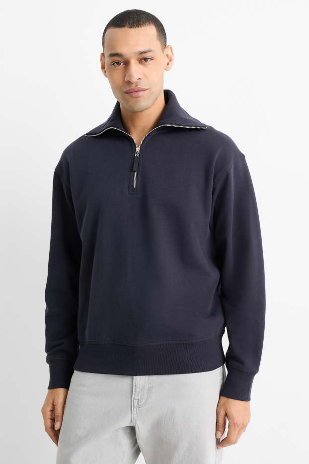 Bărbați - Bluză de molton - albastru închis