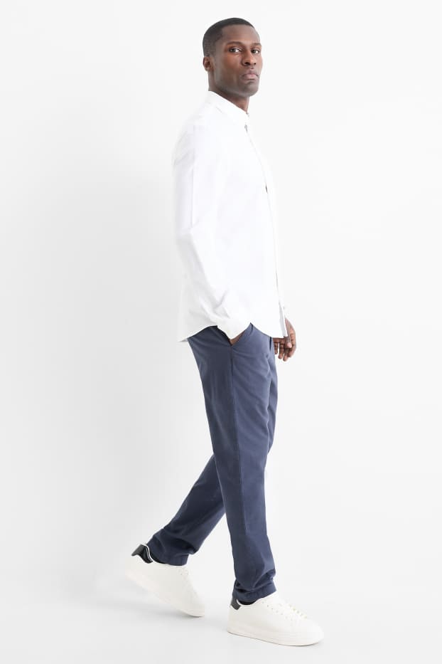 Pánské - Kalhoty chino - slim fit - strukturované - tmavomodrá