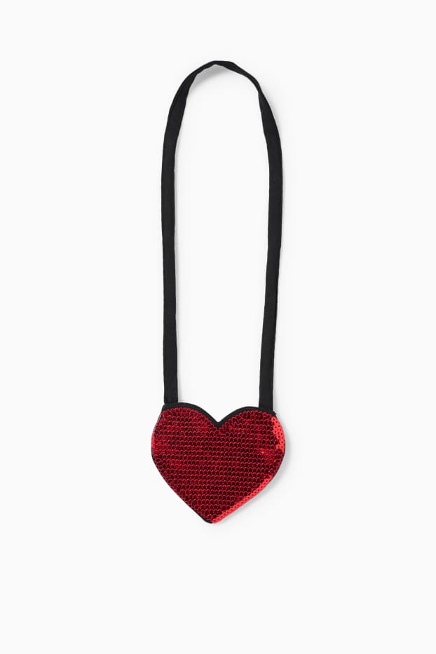 Dzieci dziewczynki - Serce - komplet - bluza, legginsy i torebka - 3 części - kremowobiały