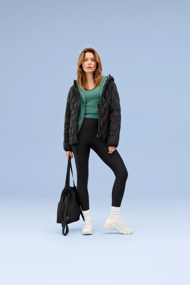 Femmes - Doudoune à capuche - noir