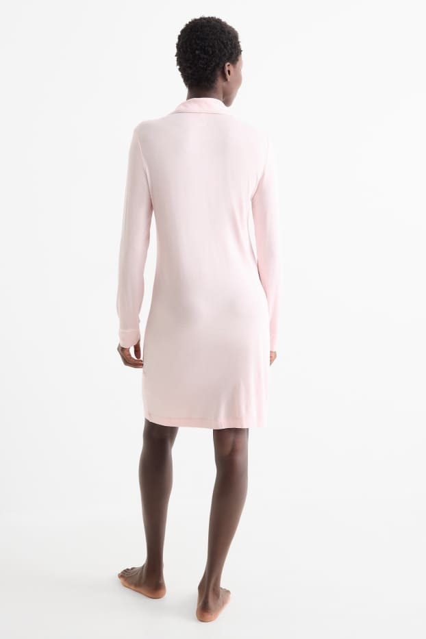 Damen - Viskose-Nachthemd - rosa
