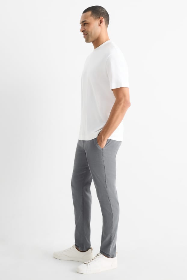 Pánské - Kalhoty chino - slim fit - šedá