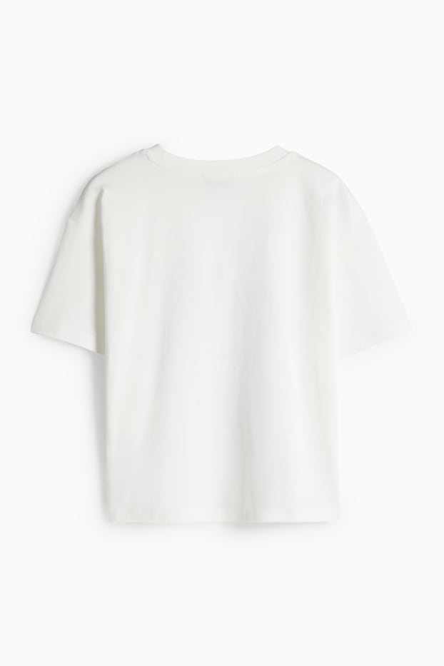 Nena - Samarreta de màniga curta amb pedres d’estràs - efecte brillant - blanc/blau