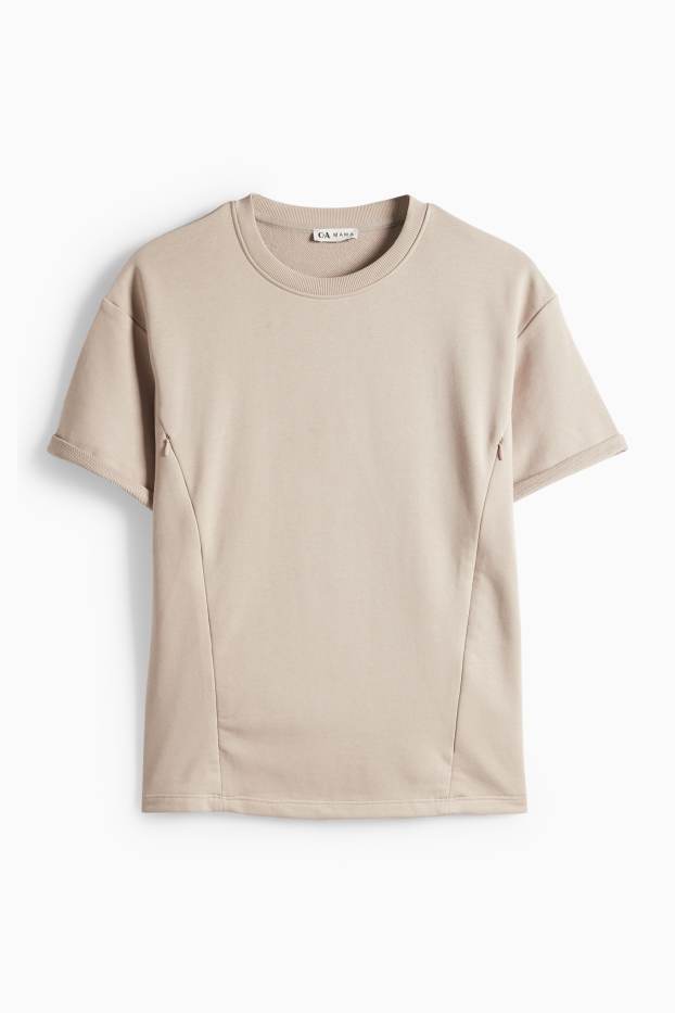 Dames - Voedings-T-shirt - beige