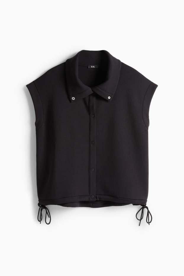 Femei - Hanorac fără mâneci - negru