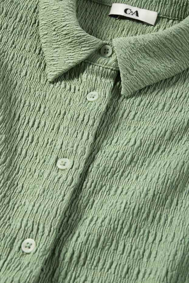 Women - Shirt blouse - smocked - light green