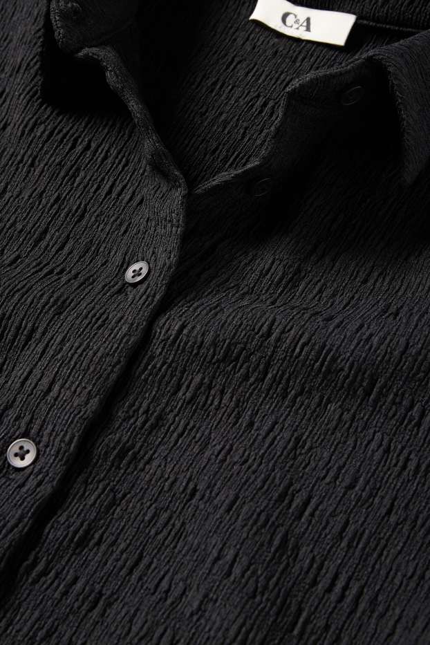 Women - Shirt blouse - smocked - black