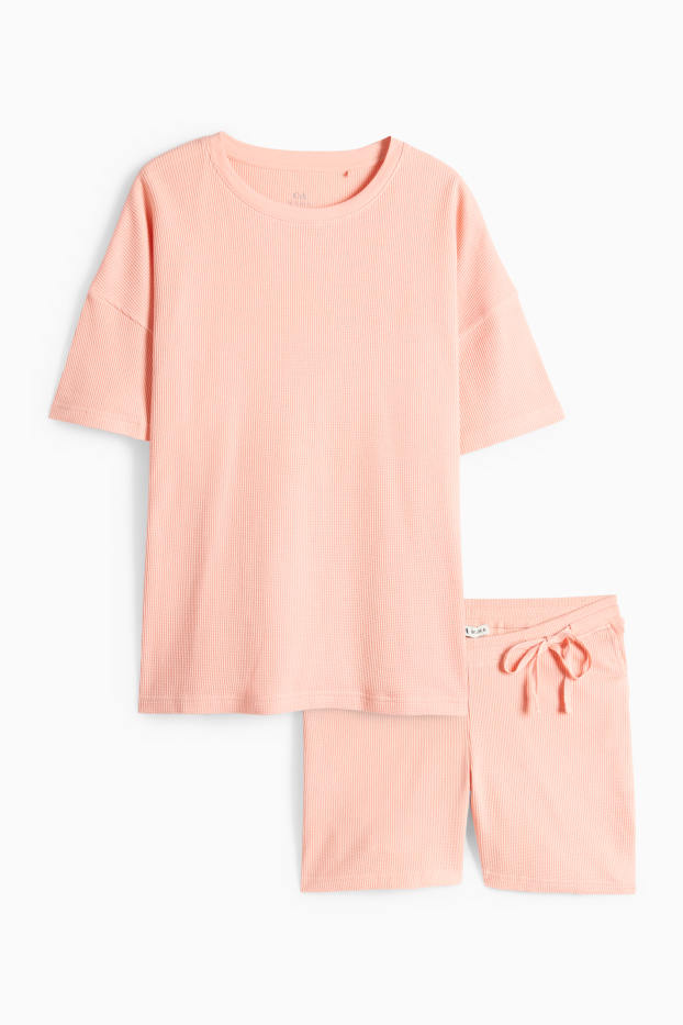 Femmes - Pyjashort d’allaitement - corail